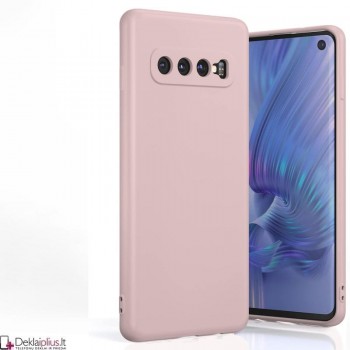 Liquid Air silikoninis rausvas dėklas - su kameros apsauga (Samsung S10)